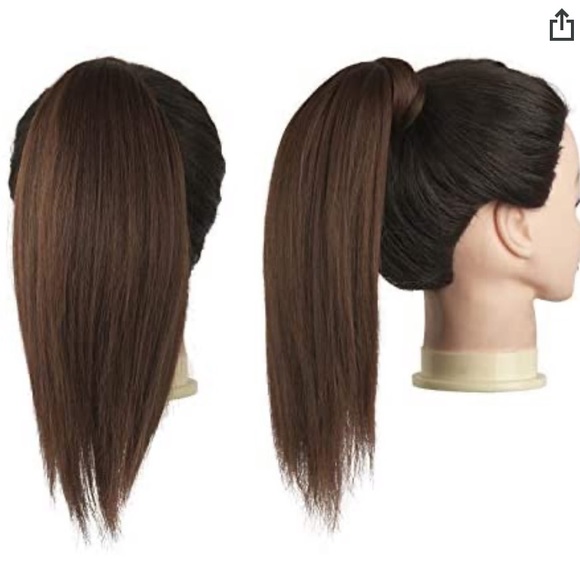 Ponytail Extension- Med Brown & Light Auburn - Picture 3 of 5